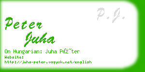 peter juha business card
